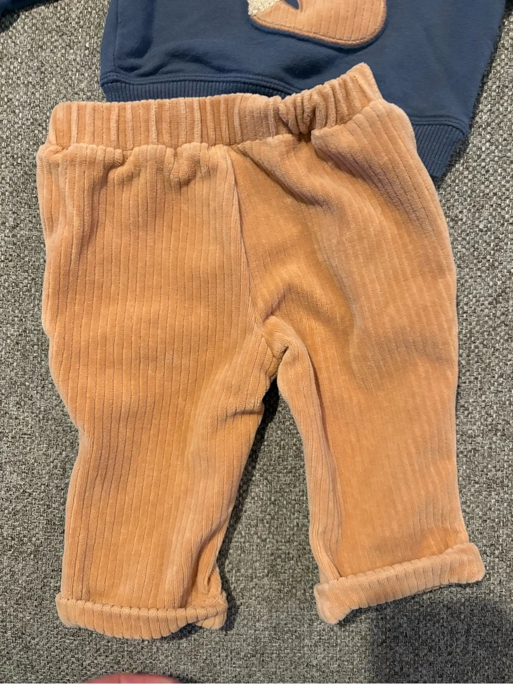 cloud island Navy Sweatshirt and Tan Corduroy Pants Matching Set - Picture 4 of 8